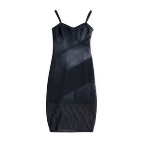 Black Mesh Spaghetti Strap Cocktail Dress